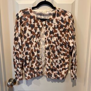 J.Crew Abstract Print Button-Front Cardigan | Size L